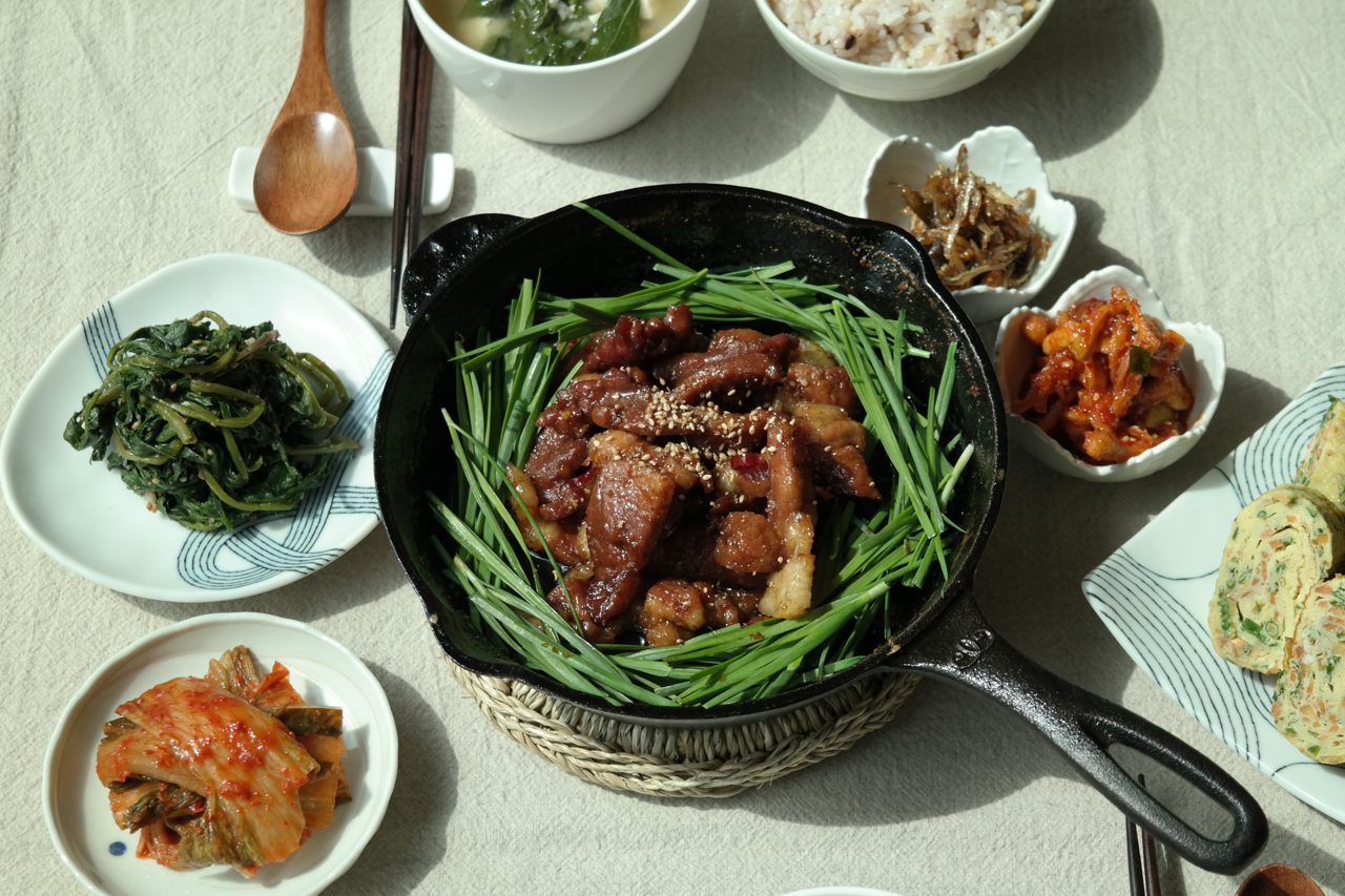 부추 돼지고기 간장조림 2